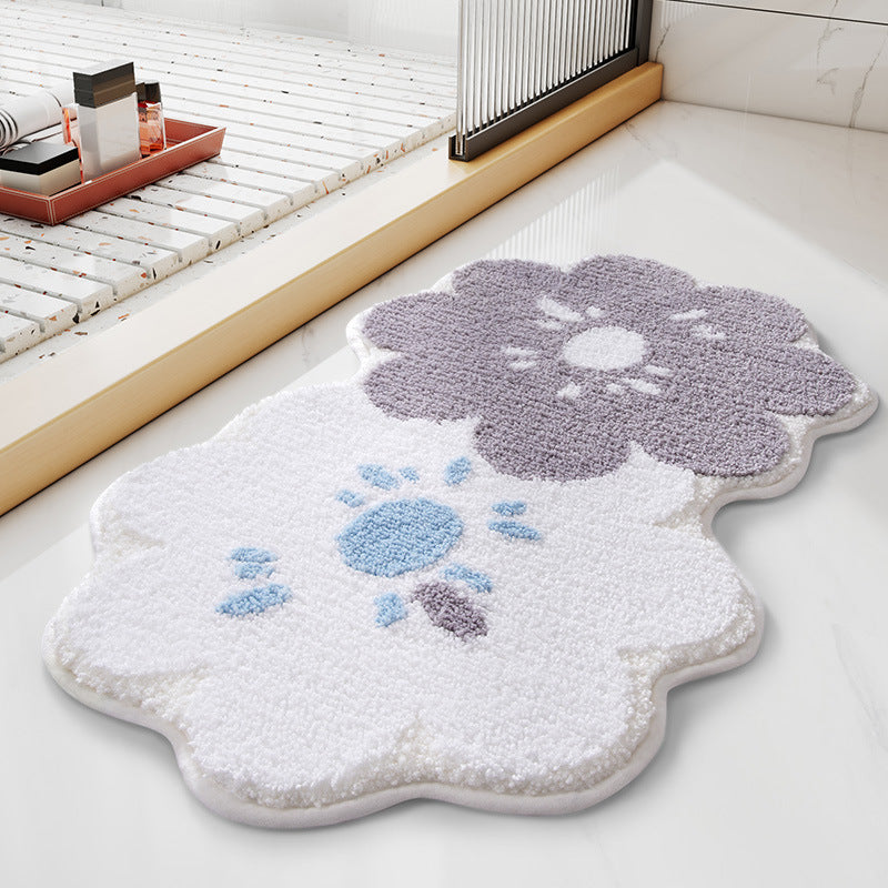 Floral Design Bath Mat Kalsten