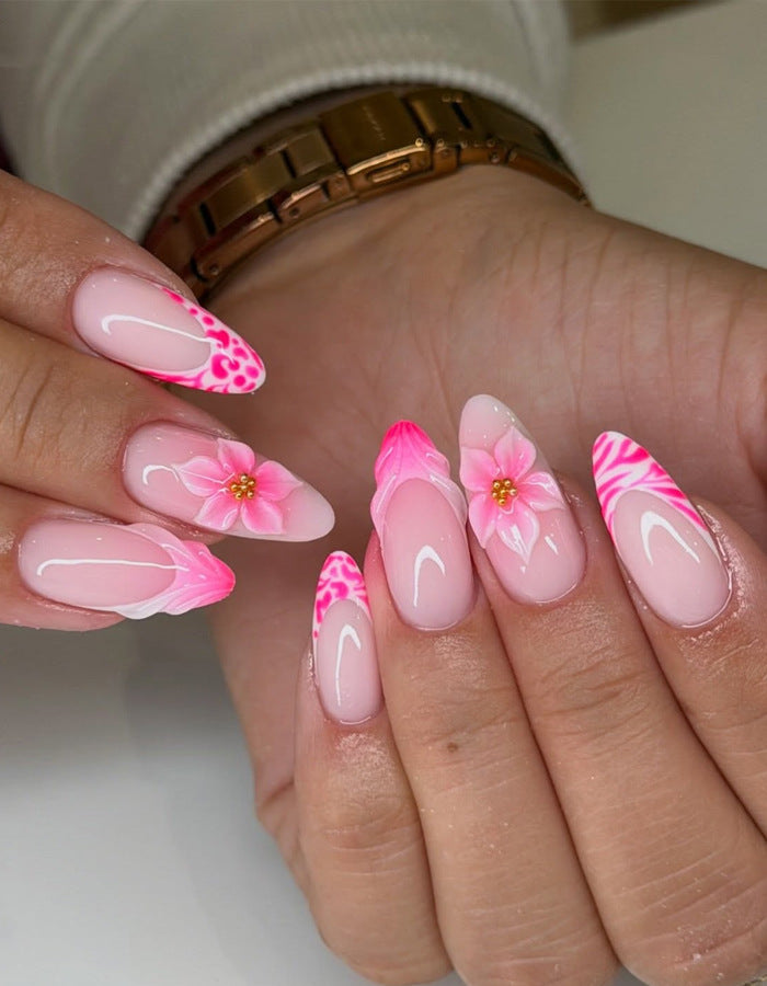 Artistic Floral-Designed Press-On Nails Kalsten