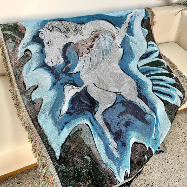 Artistic Unicorn-Themed Throw Blanket