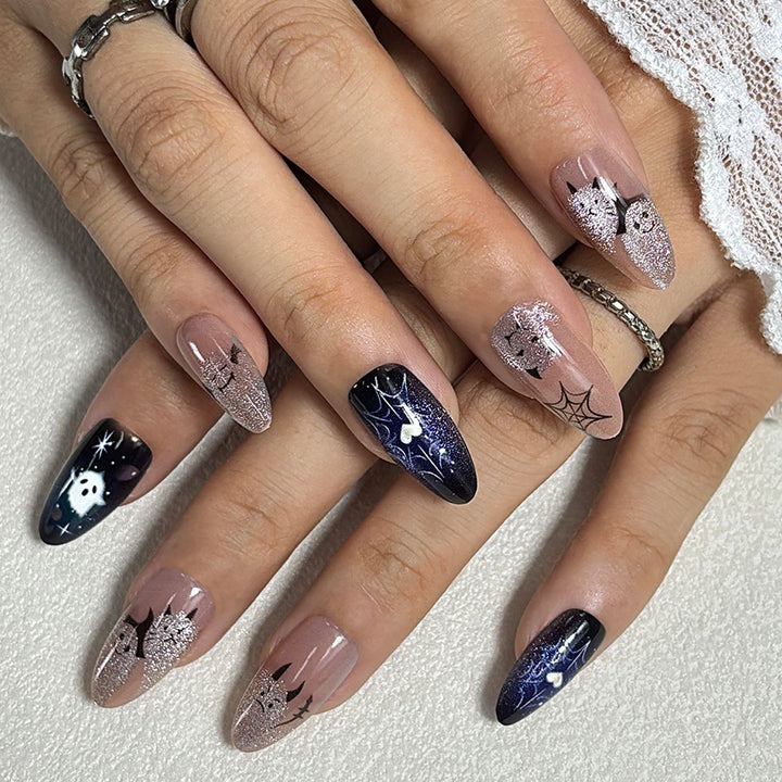 Decorative Press-On Nail Set with Artful Designs Kalsten