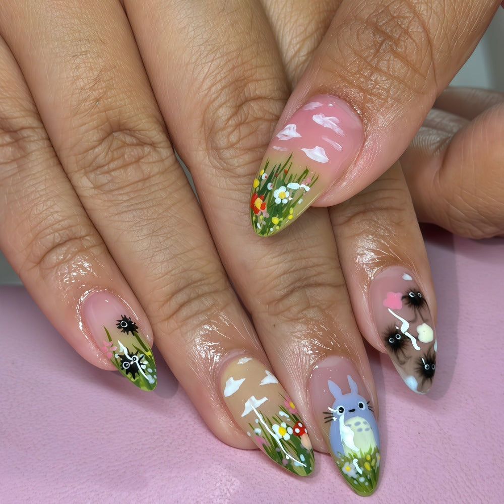 Fantasy animal and flower motifs artificial nails Kalsten