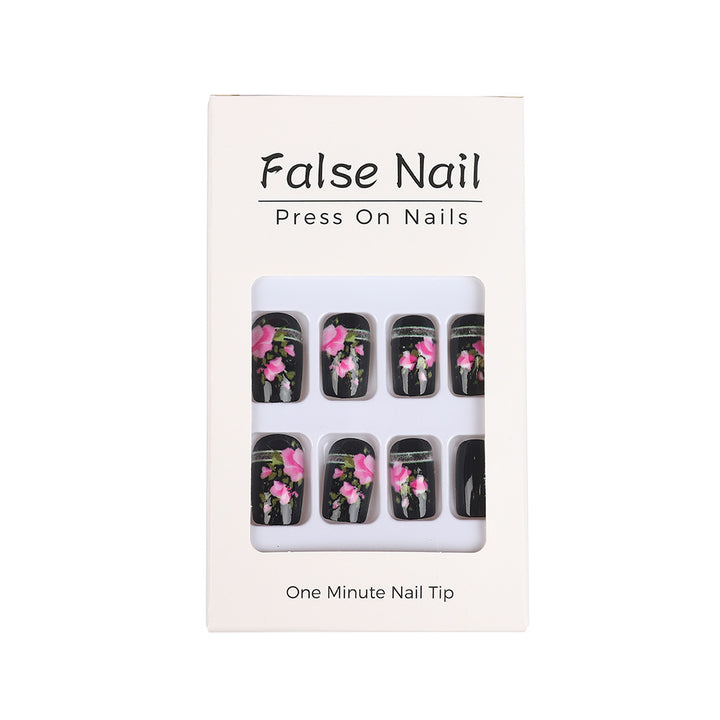 Artificial Nail Set with Elegant Rose Design Kalsten