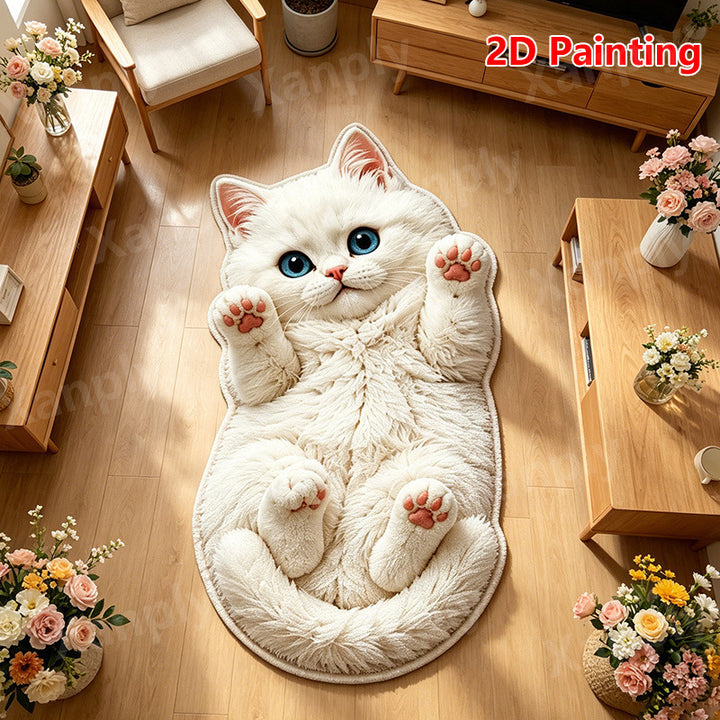Cat-Themed Plush Area Rug