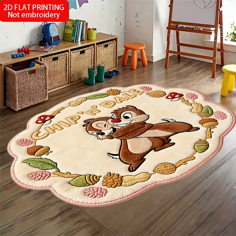 Heart-Shaped Cartoon Animal Bath Mat