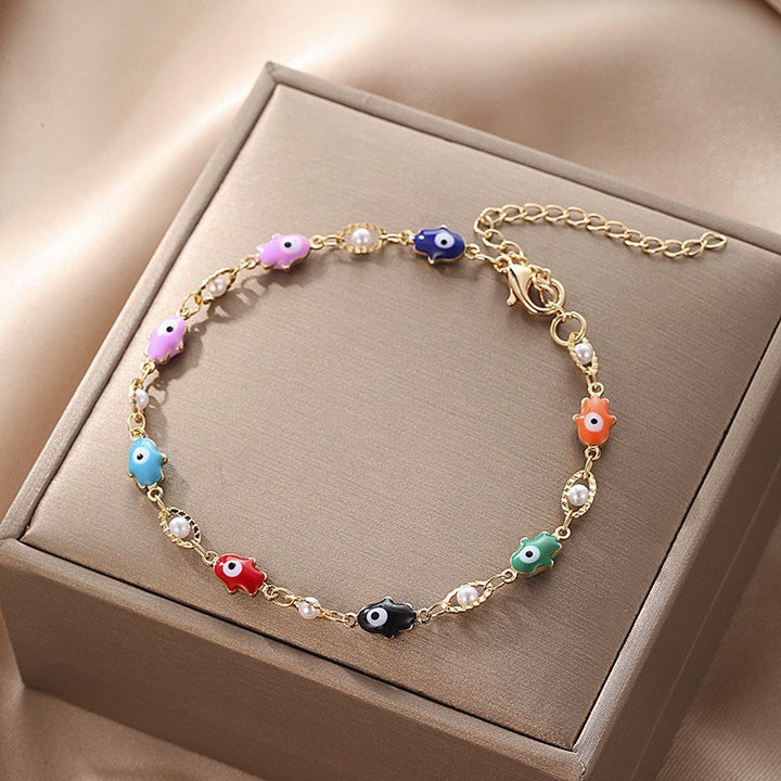 Butterfly and Daisy Charm Anklet Kalsten