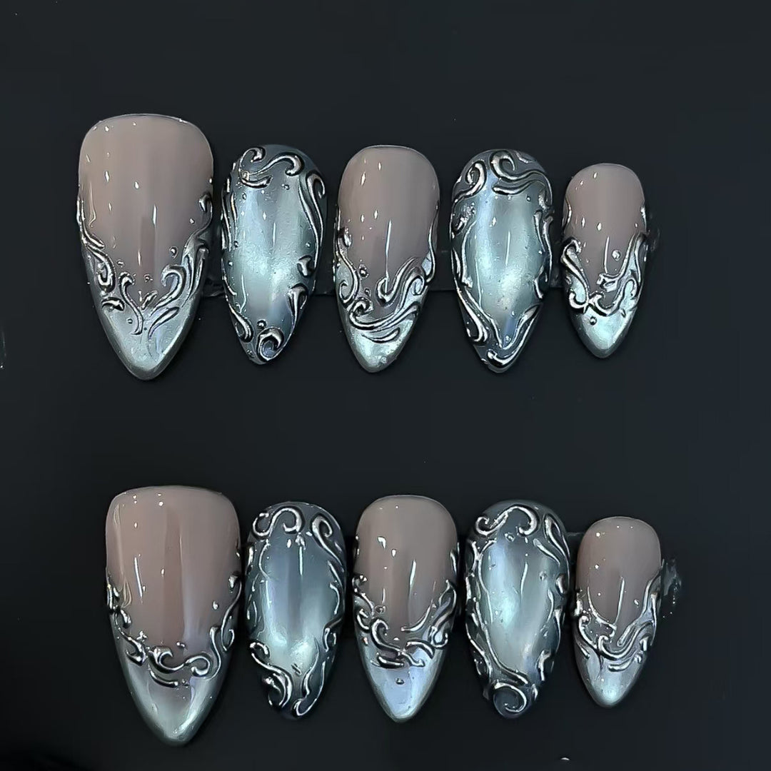 Elegant Glittering Press-On Nails Kalsten