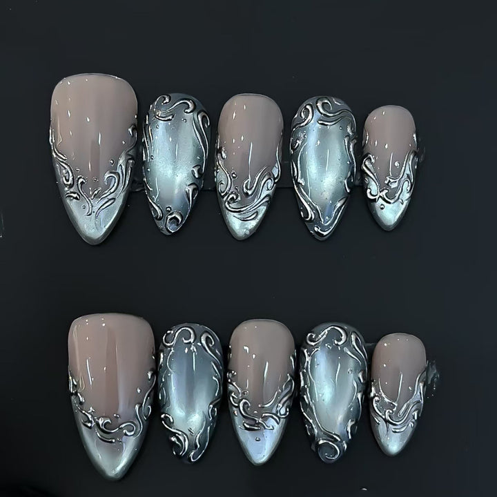 Elegant Glittering Press-On Nails Kalsten