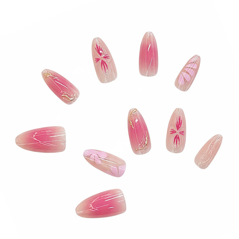 Artistic Floral Ombre Press-On Nail Set Kalsten