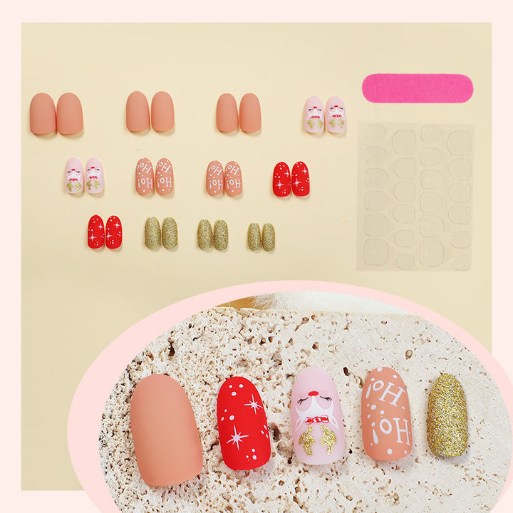 Festive Holiday Press-On Nail Set Kalsten