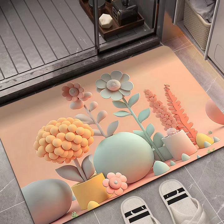 3D Textured Floral Mat Kalsten
