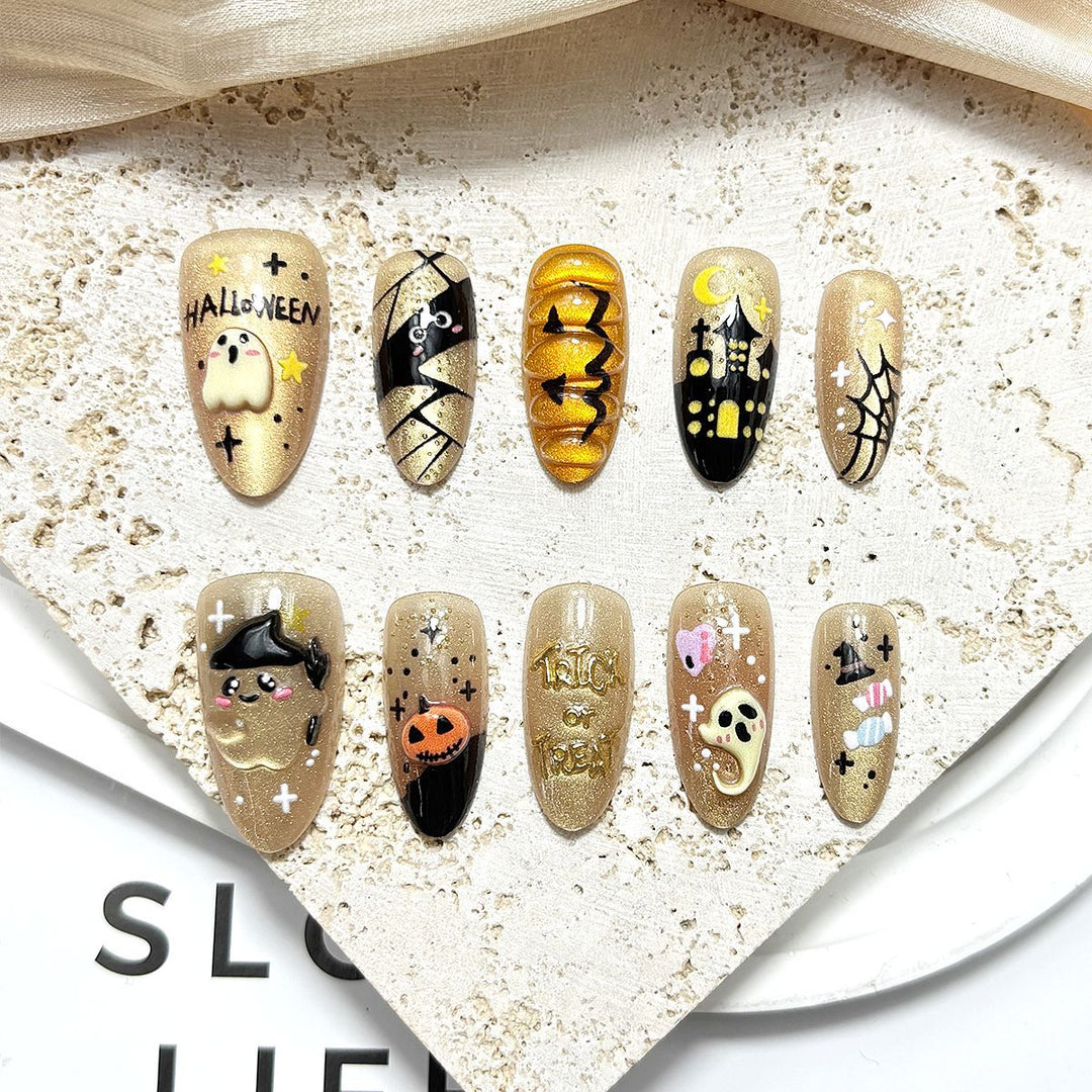 Halloween-Themed Artistic Press-On Nail Set Kalsten