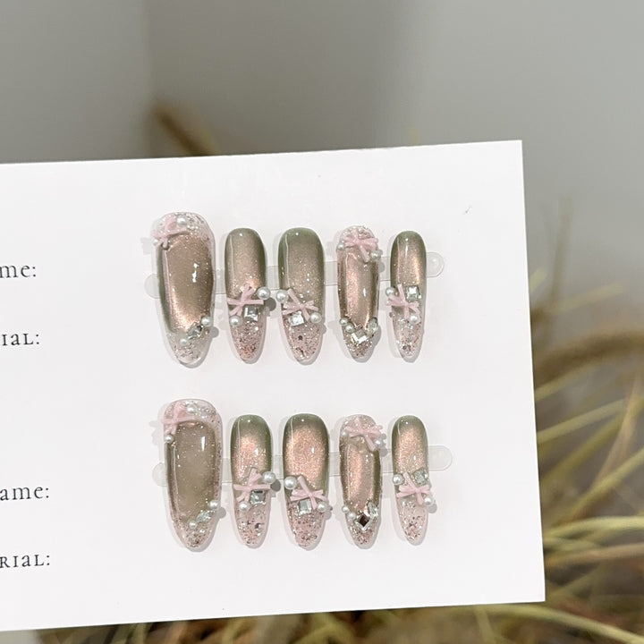 Decorative Glitter Press-On Nail Set