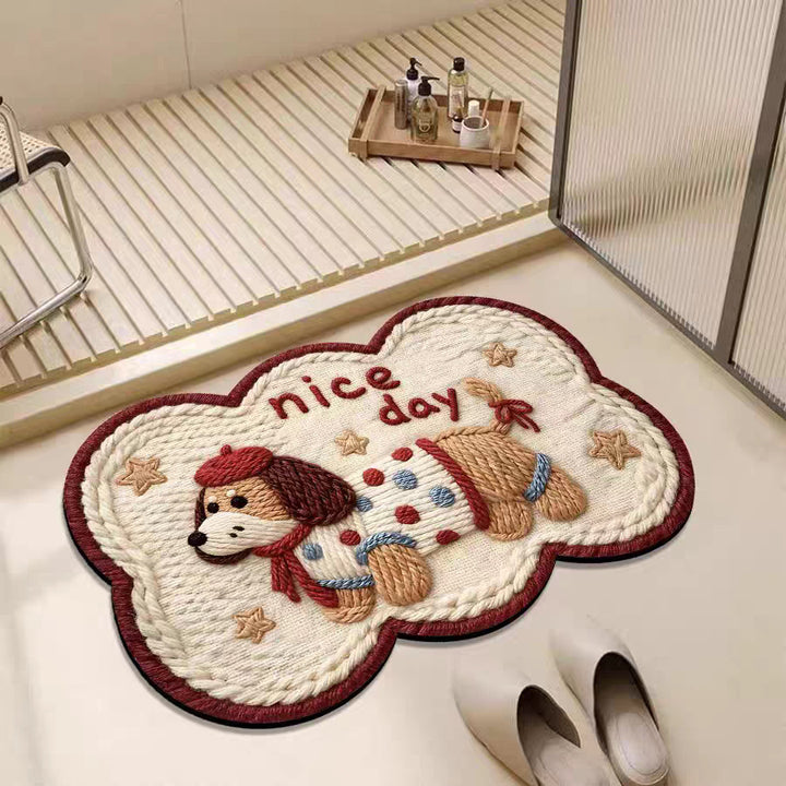 Embroidered Pumpkin-Themed Area Rug