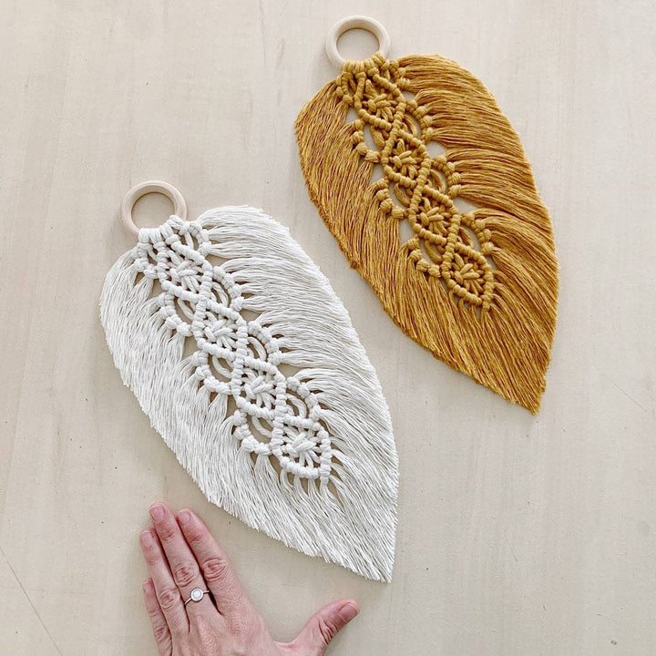 Leaf Shaped Macrame Wall Decor Kalsten