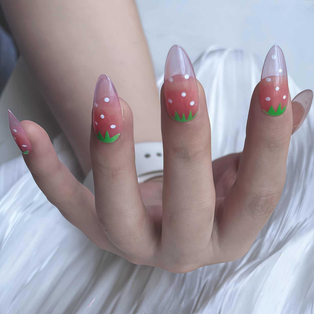 Strawberry-Inspired Artistic Press-On Nail Set Kalsten