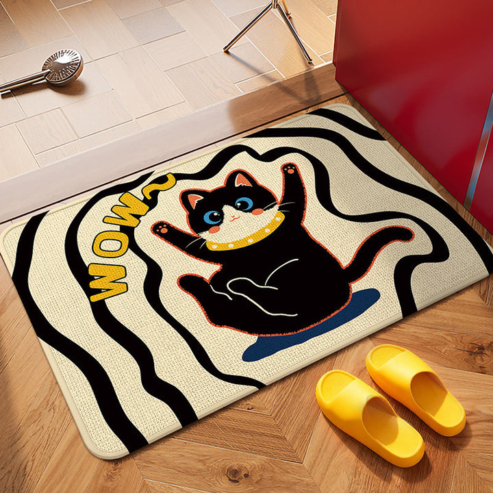 Playful Cat-Themed Bath Mat Kalsten