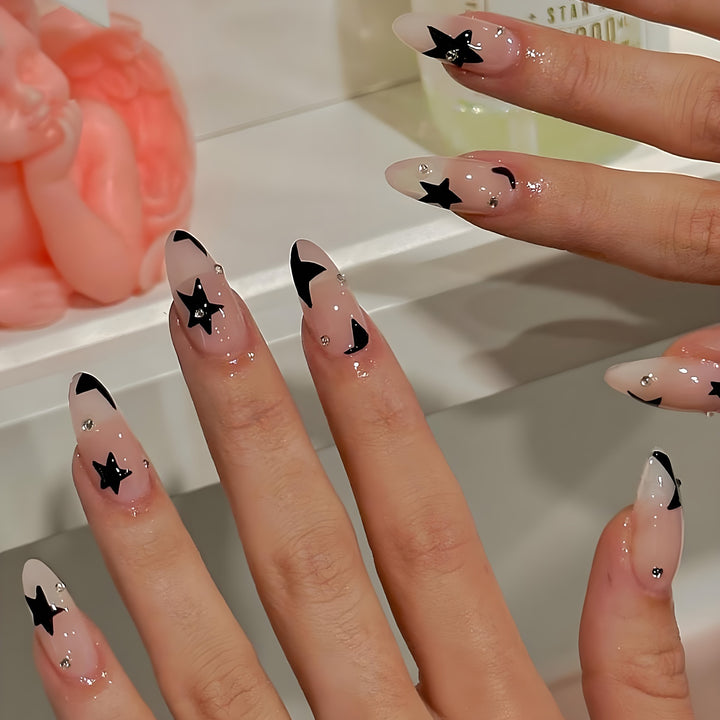 Acrylic Nail Set with Elegant Bows and Glamorous Accent Kalsten
