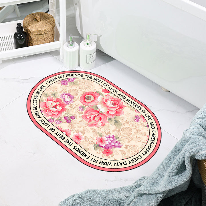 Inspirational Floral Bath Mat Kalsten