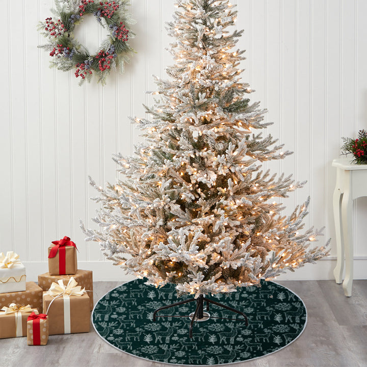 Festive Reindeer Pattern Christmas Tree Skirt