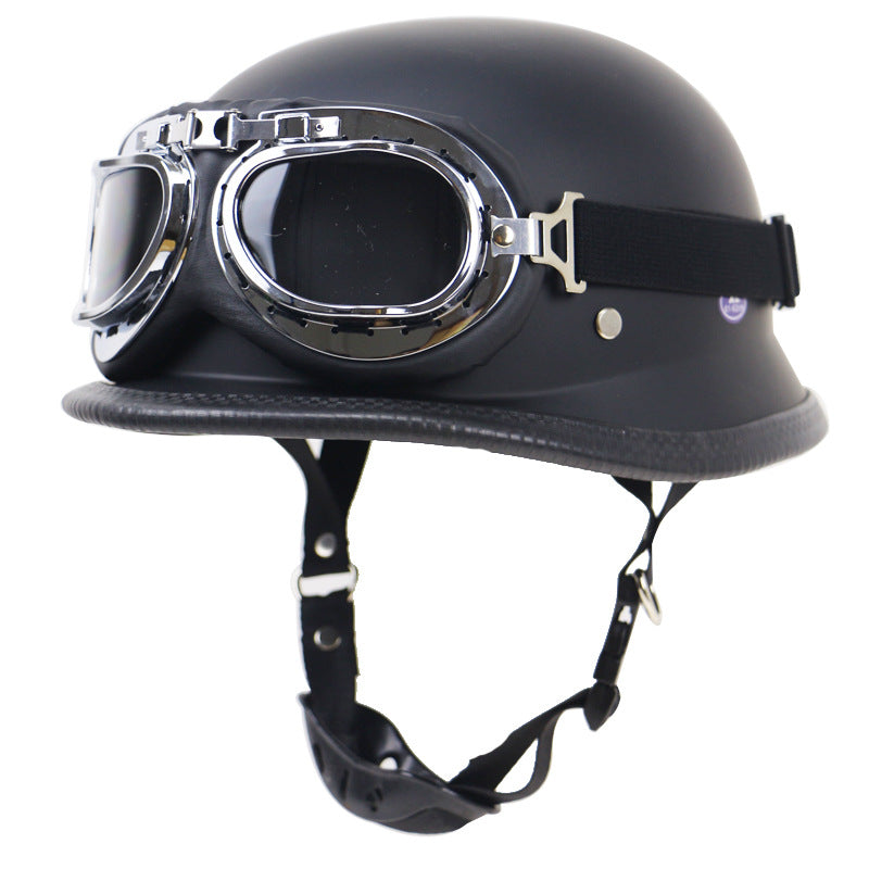Vintage Motorcycle Helmet with Protective Goggles Kalsten