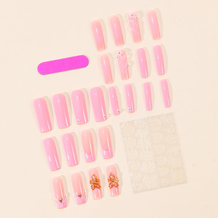 Elegant Floral Acrylic Nail Art Extensions Kalsten