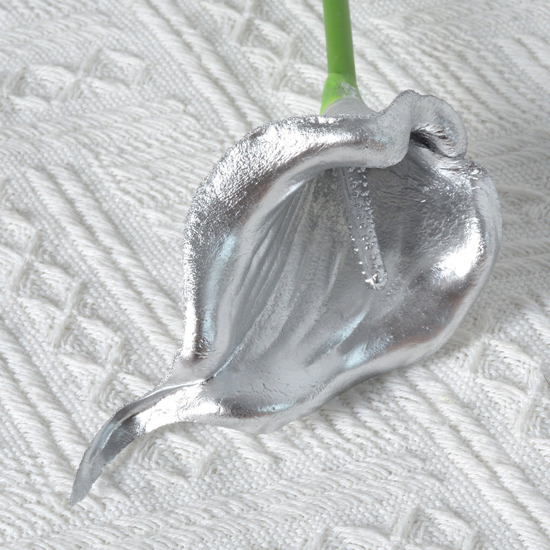 Decorative Silver Calla Lily Sculpture