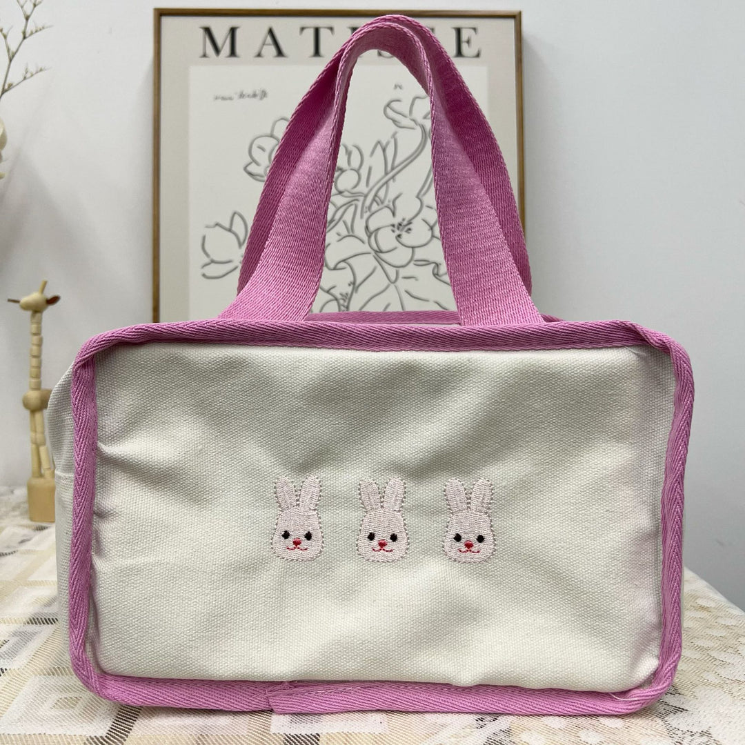 Canvas Children's Embroidered Bunny Tote Bag