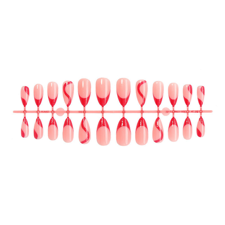 Acrylic nail set with modern tips and glitter accents Kalsten