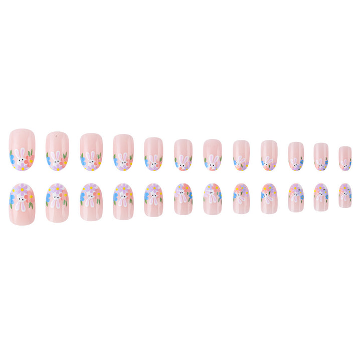 Artistic Floral Bunny Press-On Nails Kalsten