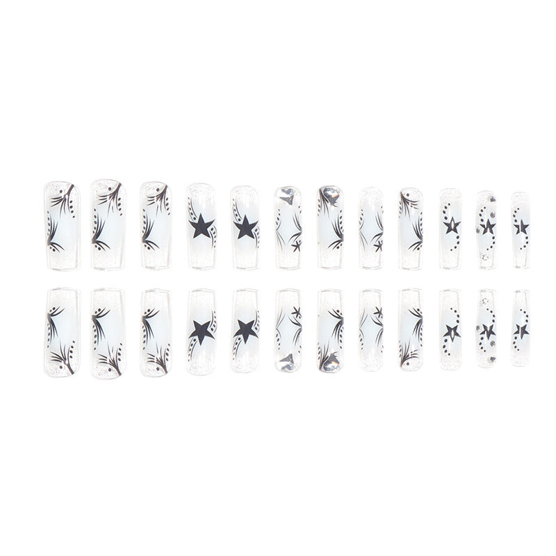 Star-Accented Stylish Long Press-On Nails Kalsten