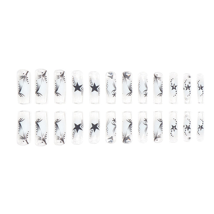 Star-Accented Stylish Long Press-On Nails Kalsten
