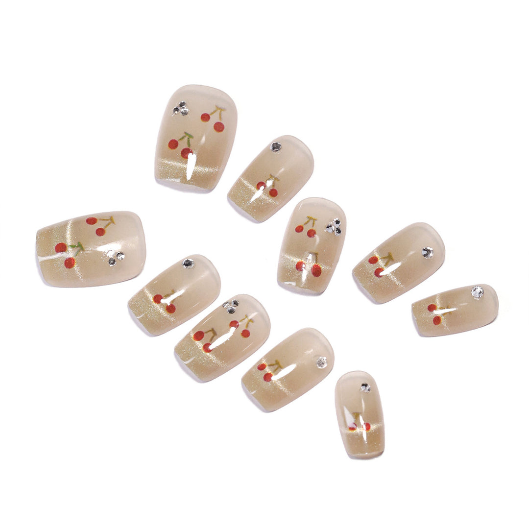 Artificial nails with cherry motif Kalsten