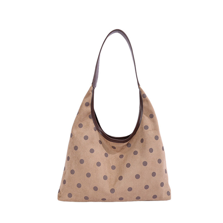 Polka Dot Suede Shopping Tote