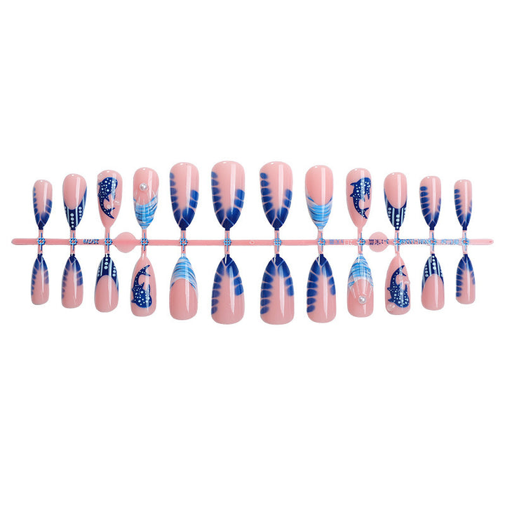 Creative nail art set with a maritime design and elegant accents Kalsten