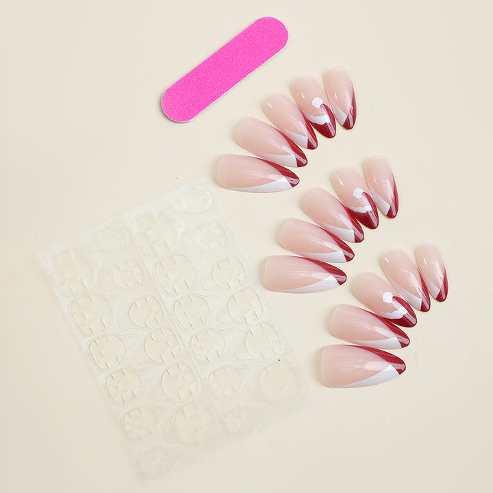 Acrylic nail set with stylish French tip design and elegant color gradients Kalsten