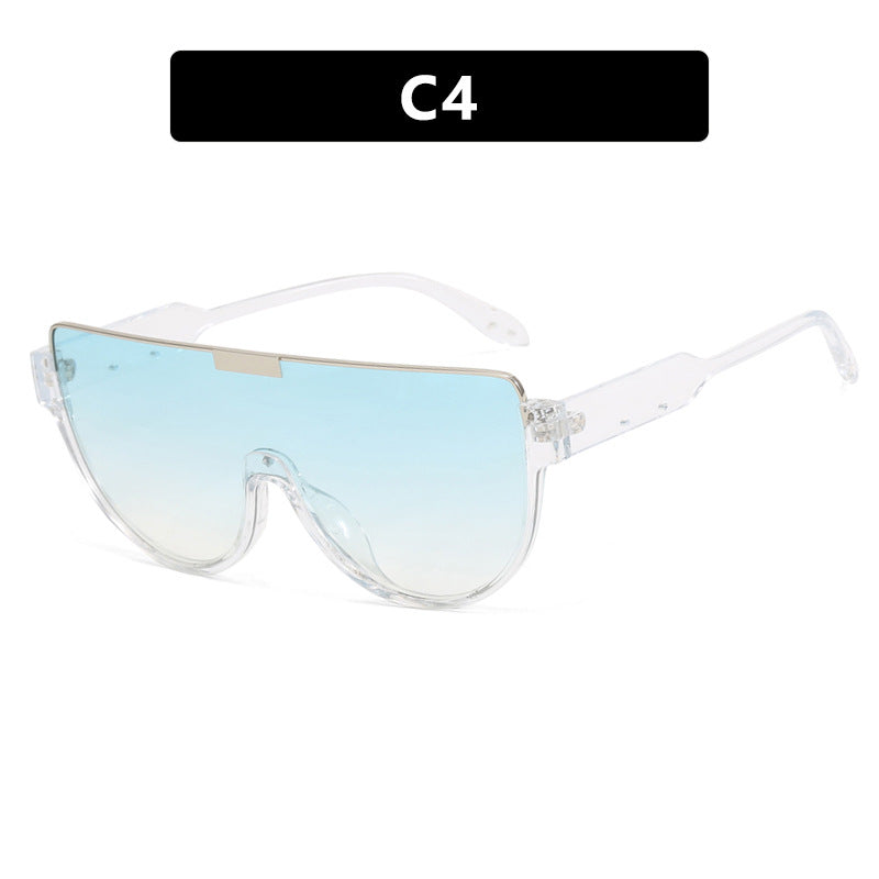 Women futuristic oversized sunglasses with clear full-rim frame Kalsten