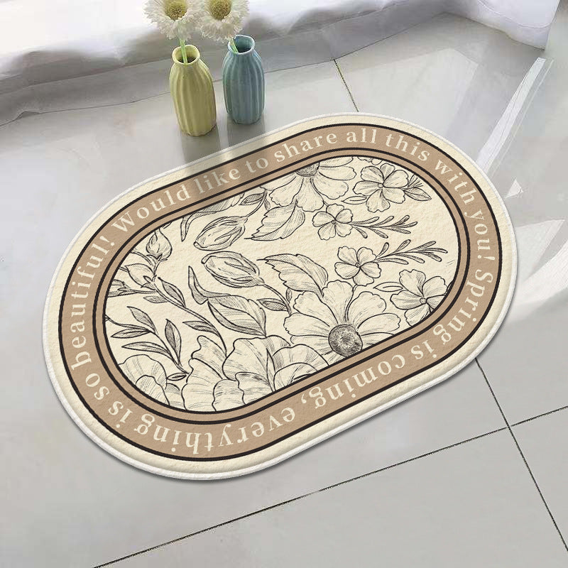 Floral Inspirational Welcome Mat