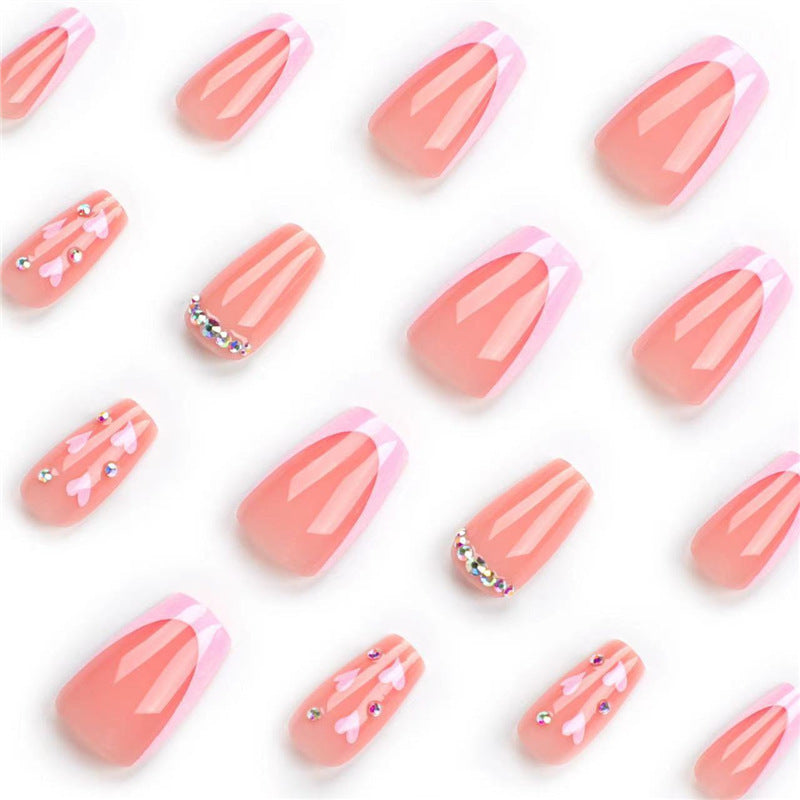 Decorative Faux Nail Extensions with Rhinestone Accents Kalsten