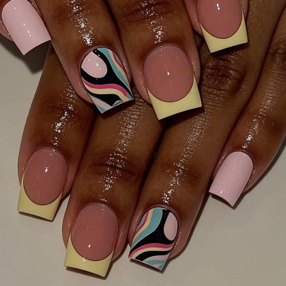 Artistic French Tip Nail Design Kalsten
