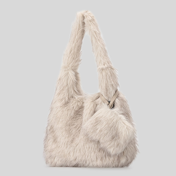 Plush Faux Fur Shoulder Bag