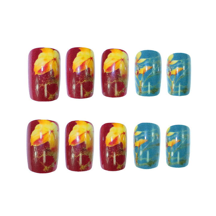Floral Theme Acrylic Nail Art Kalsten