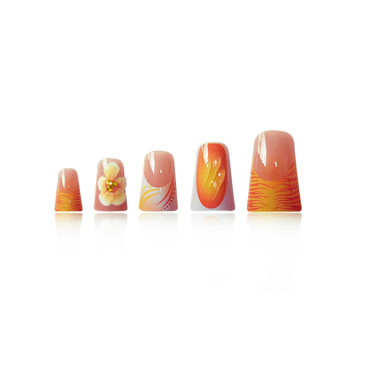 Floral Decorated Press-On Nails Kalsten