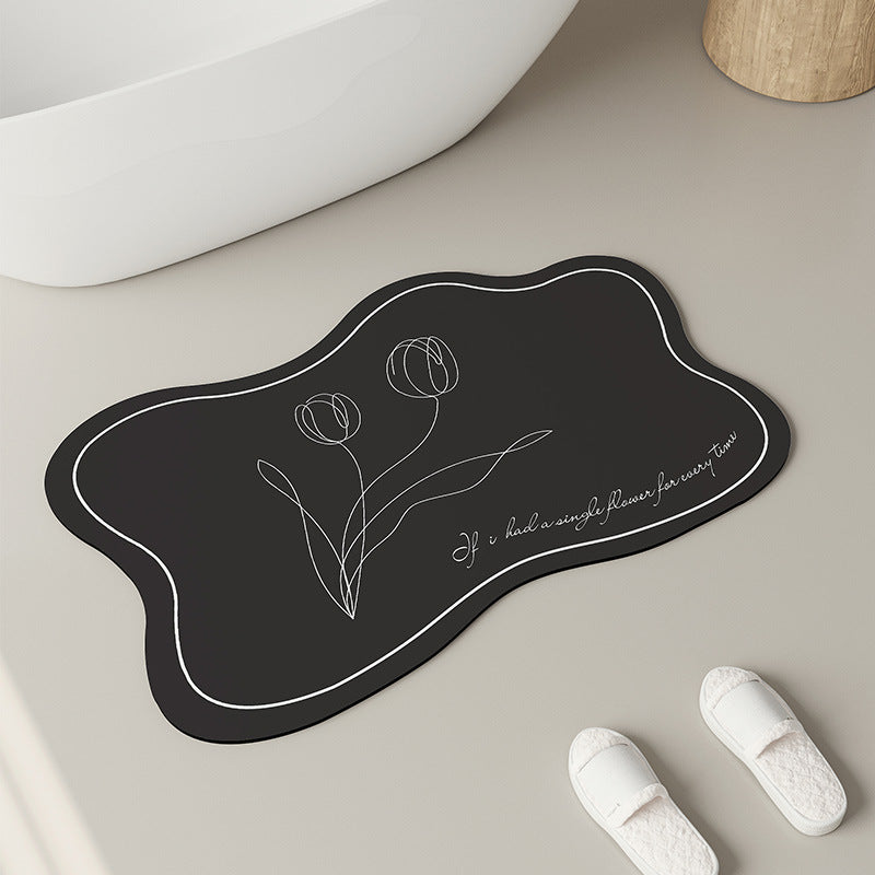 Elegant Floral Design Bath Mat Kalsten