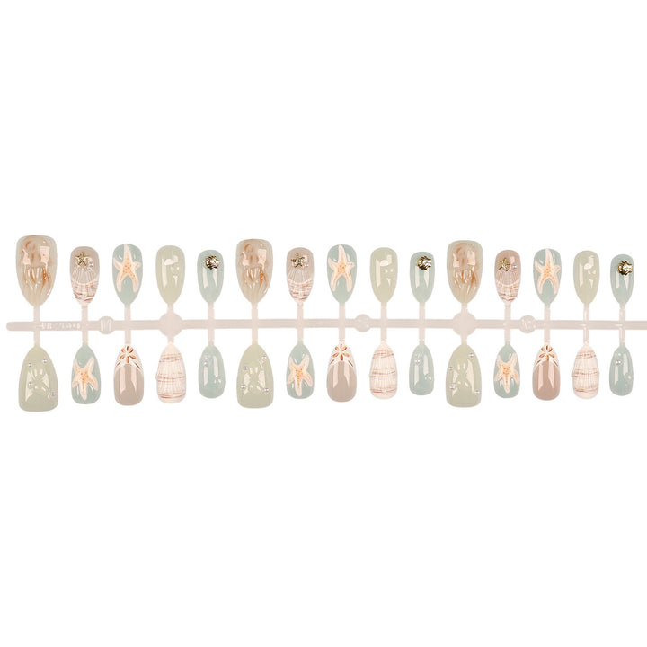 Coastal-Themed Decorative Press-On Nail Set