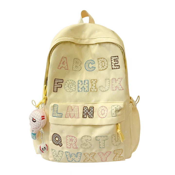 Backpack with Innovative ABC Motif and Multifunctional Pockets Kalsten