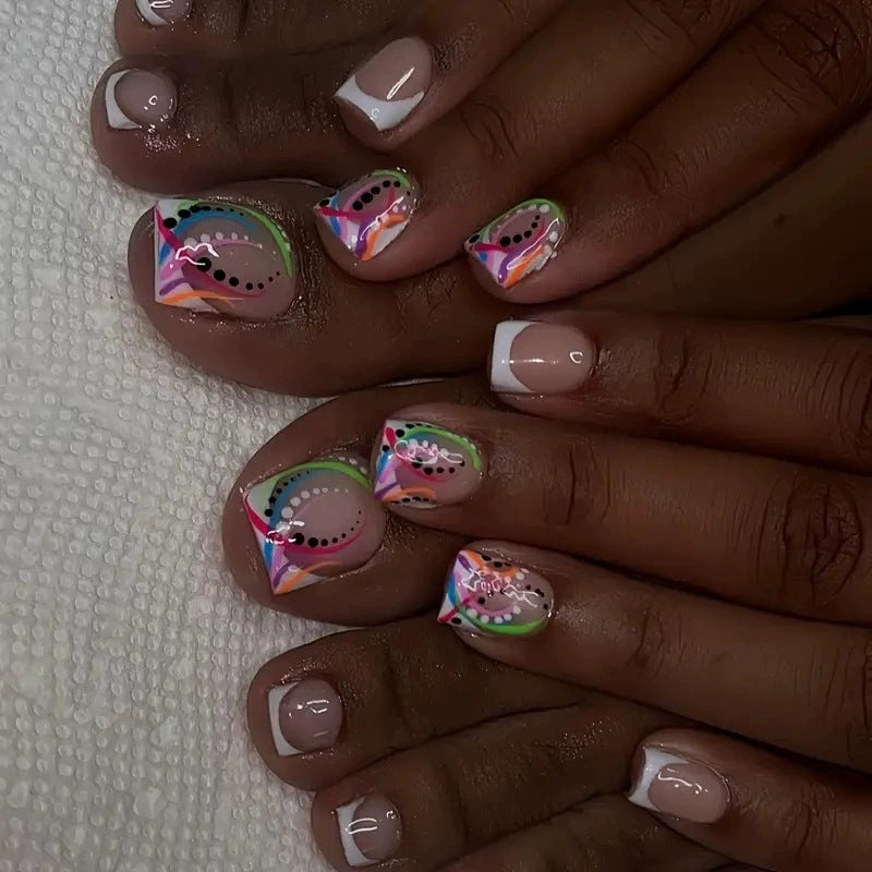 Artistic Geometric Nail Art Extensions Kalsten