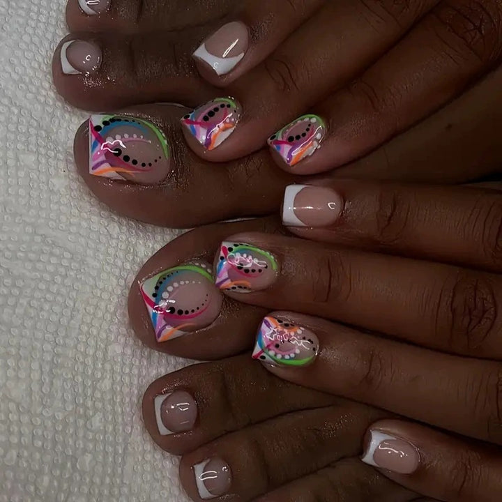 Artistic Geometric Nail Art Extensions Kalsten