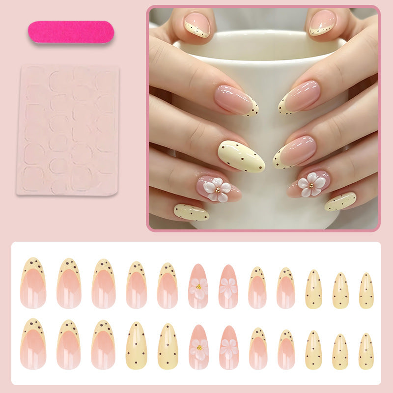 Artificial 3D nail extensions with flower decorations Kalsten