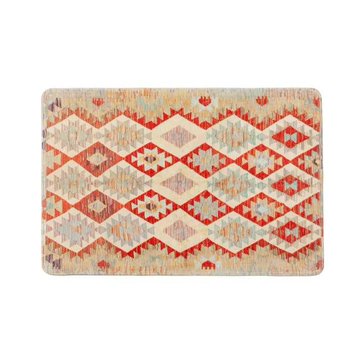 Oriental rug in Persian medallion style, machine-knotted short pile rug Kalsten