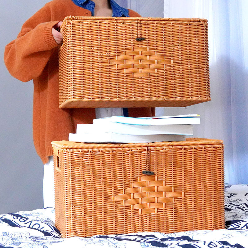 Woven Storage Chest with Lid Kalsten